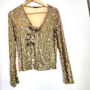 Vintage designer jacket gold sequin mesh formal jacket size 10 Chelsea Design